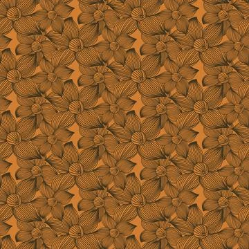 Seamless pattern orange yellow color, huge flower vector illustration for tex Stock Illustration