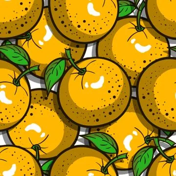 Seamless Pattern Oranges Stock Illustration