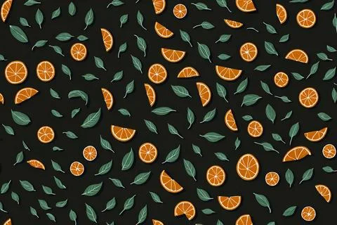 Seamless pattern of oranges Stock Illustration