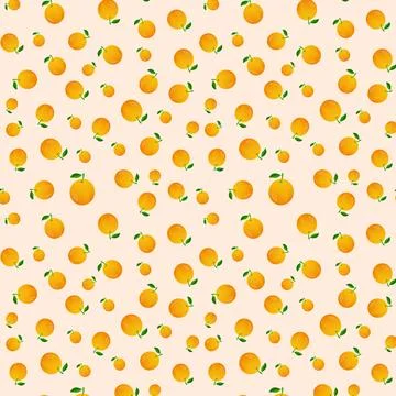 Seamless Pattern of Oranges Stock Illustration