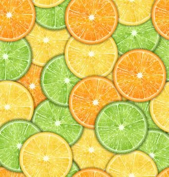 Seamless Pattern with Oranges, Lemons and Limes Stock Illustration