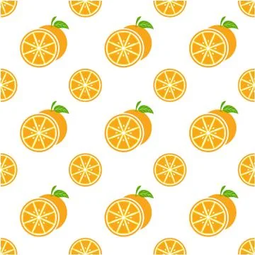 Seamless pattern with oranges. Vector texture illustration. Stock Illustration