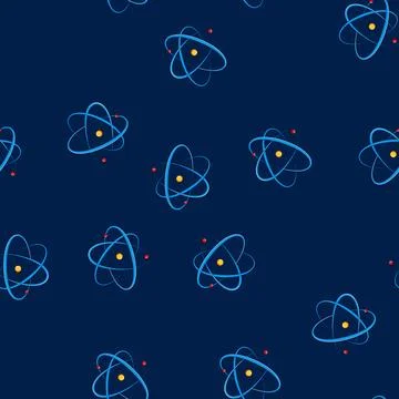 Seamless pattern orbit atom cartoon vector イラスト素材