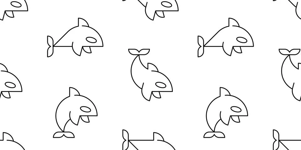 Seamless pattern with Orca Stock Illustration