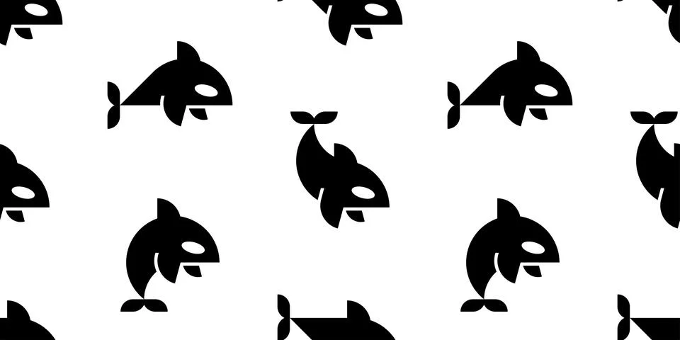 Seamless pattern with Orca Stock Illustration