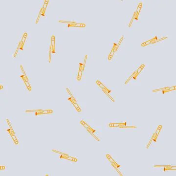 Seamless pattern orchestra trombone cartoon vector Stockillustratie