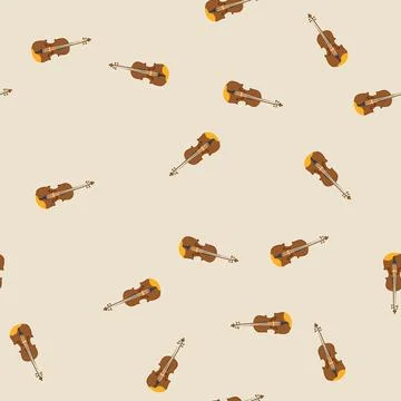 Seamless pattern orchestra violin cartoon vector イラスト素材