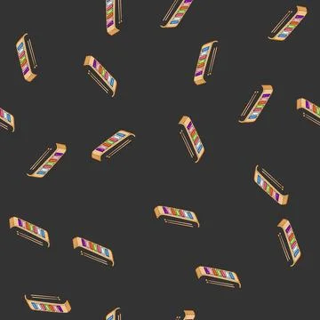 Seamless pattern orchestra xylophone cartoon vector Stock Illustration
