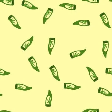 Seamless pattern organic aloe vera cosmetic cartoon vector 库存插图