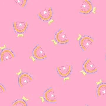 Seamless pattern organic baby boho rainbow cartoon vector Stock Illustration