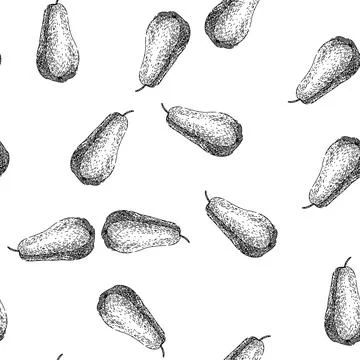 Seamless pattern organic chayote healthy sketch hand drawn Stock Illustration