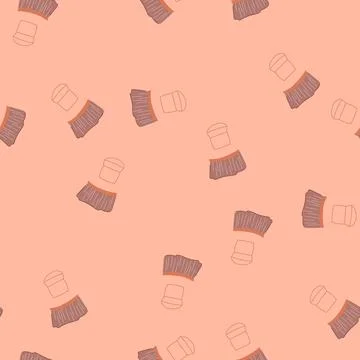 Seamless pattern organic coconut fiber dish scrubber cartoon vector 스톡 일러스트