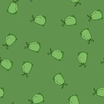 Seamless pattern organic compostable trash bag cartoon vector Stock Illustration