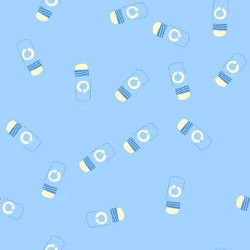 Seamless pattern organic deodorant eco friendly cartoon vector Stock Illustration