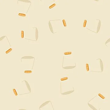 Seamless pattern organic eco friendly jar cartoon vector Illustrazione stock