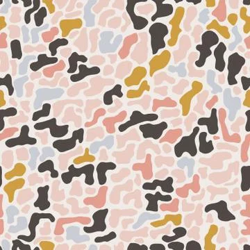 Seamless pattern with organic hand drawn rounded and stripe shapes イラスト素材
