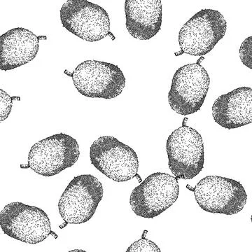 Seamless pattern organic jackfruit sketch hand drawn 스톡 일러스트
