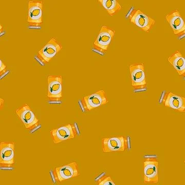 Seamless pattern organic jam fruit food cartoon vector Illustrazione stock