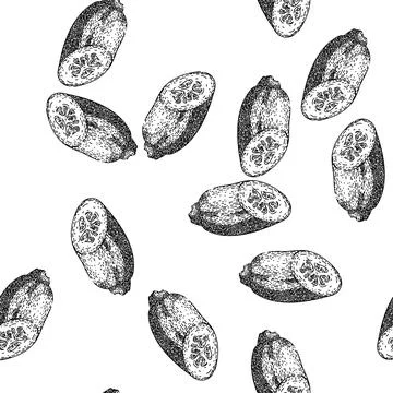 Seamless pattern organic marrow vegetable sketch hand drawn Stock Illustration