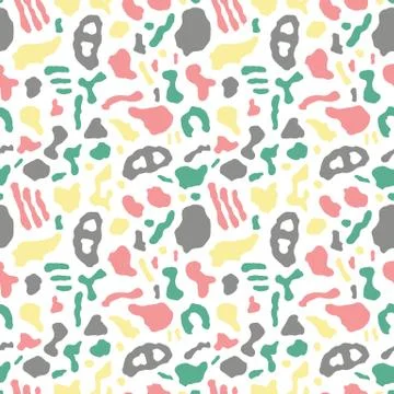 Seamless pattern with organic rounded and stripe shapes イラスト素材