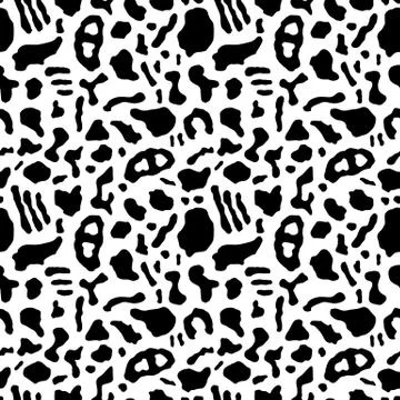 Seamless pattern with organic rounded and stripe shapes Stock Illustration