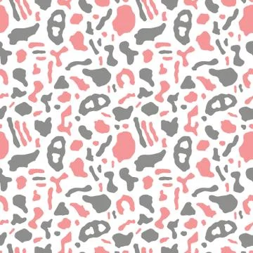 Seamless pattern with organic rounded and stripe shapes Stock Illustration