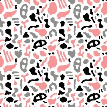 Seamless pattern with organic rounded and stripe shapes Stock Illustration