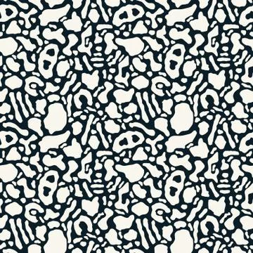 Seamless pattern with organic rounded and stripe shapes, retro design Stock Illustration