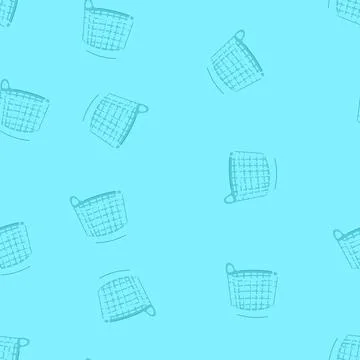 Seamless pattern organizer laundry basket plastic cartoon vector Stock Illustration