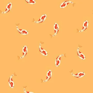 Seamless pattern oriental koi fish carp cartoon vector Stockillustratie