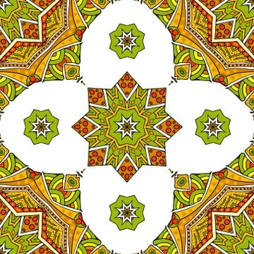 Seamless pattern with oriental mandala Stock Illustration