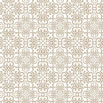 Seamless pattern in oriental style. White and gold background. Ethnic background Stockillustratie