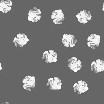 Seamless pattern origami crumpled paper balls cartoon vector Stock Illustration