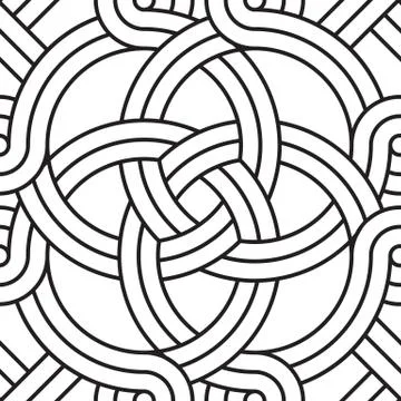 The seamless pattern of ornament. Black and white repeated background. Stock Illustration