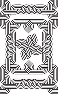 The seamless pattern of ornament. Black and white repeated background. Stock Illustration