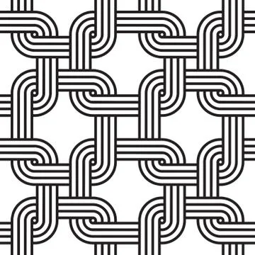The seamless pattern of ornament. Black and white repeated background Stock Illustration