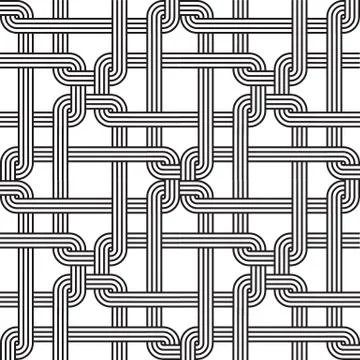The seamless pattern of ornament. Black and white repeated background Stock Illustration