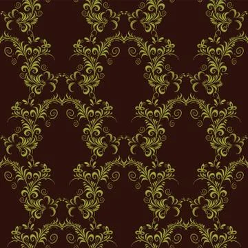 Seamless pattern ornament on black background Stock Illustration