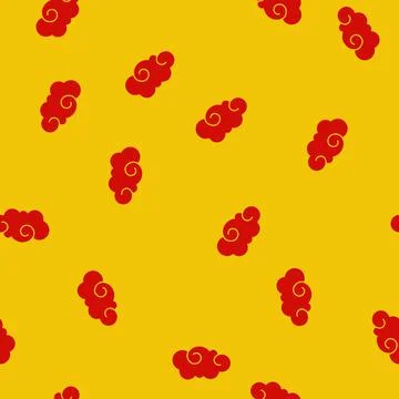 Seamless pattern ornament chinese cloud cartoon vector Stock Illustration