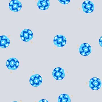 Seamless pattern ornament christmas ball cartoon vector Stock Illustration