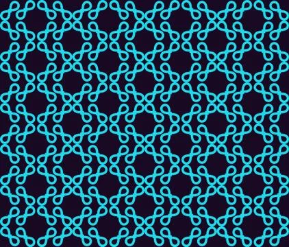 Seamless pattern. Ornament of lines and curls. Linear abstract background. Stock Illustration