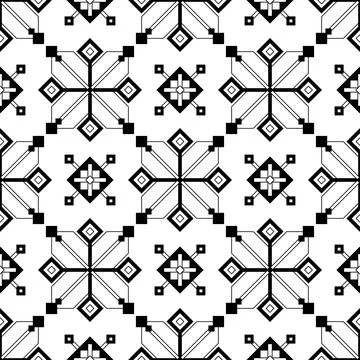 Seamless Pattern with Ornamental Composition Inspired by Ukrainian Traditio.. Stockillustratie