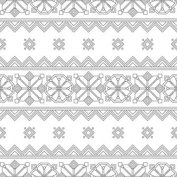 Seamless Pattern with Ornamental Composition Inspired by Ukrainian Traditio.. Stock Illustration
