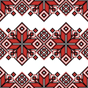 Seamless Pattern with Ornamental Composition Inspired by Ukrainian Traditio.. Stock Illustration