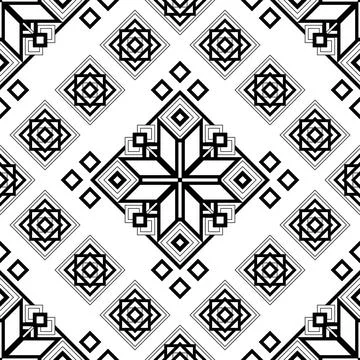 Seamless Pattern with Ornamental Composition Inspired by Ukrainian Traditio.. Stock Illustration