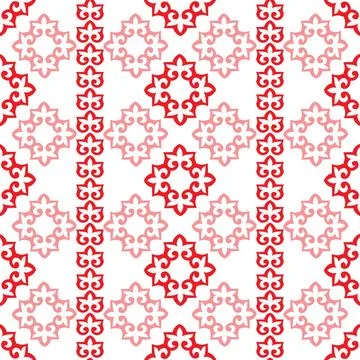Seamless pattern with ornamental elements. Vector seamless Kazakh national ornam 스톡 일러스트