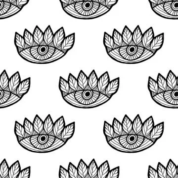 Seamless pattern with ornamental eyes. Vector pattern for textile, wallpaper  Stock Illustration