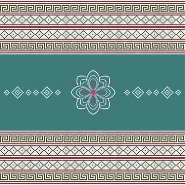 Seamless pattern ornamental fabric texture for house wall wallpaper designs.  Stock Illustration