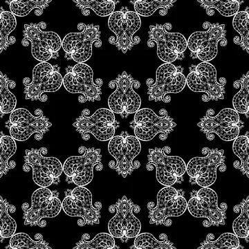 Seamless pattern with ornamental flowers Illustrazione stock