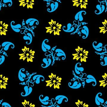 Seamless pattern with ornamental flowers. Stock Illustration